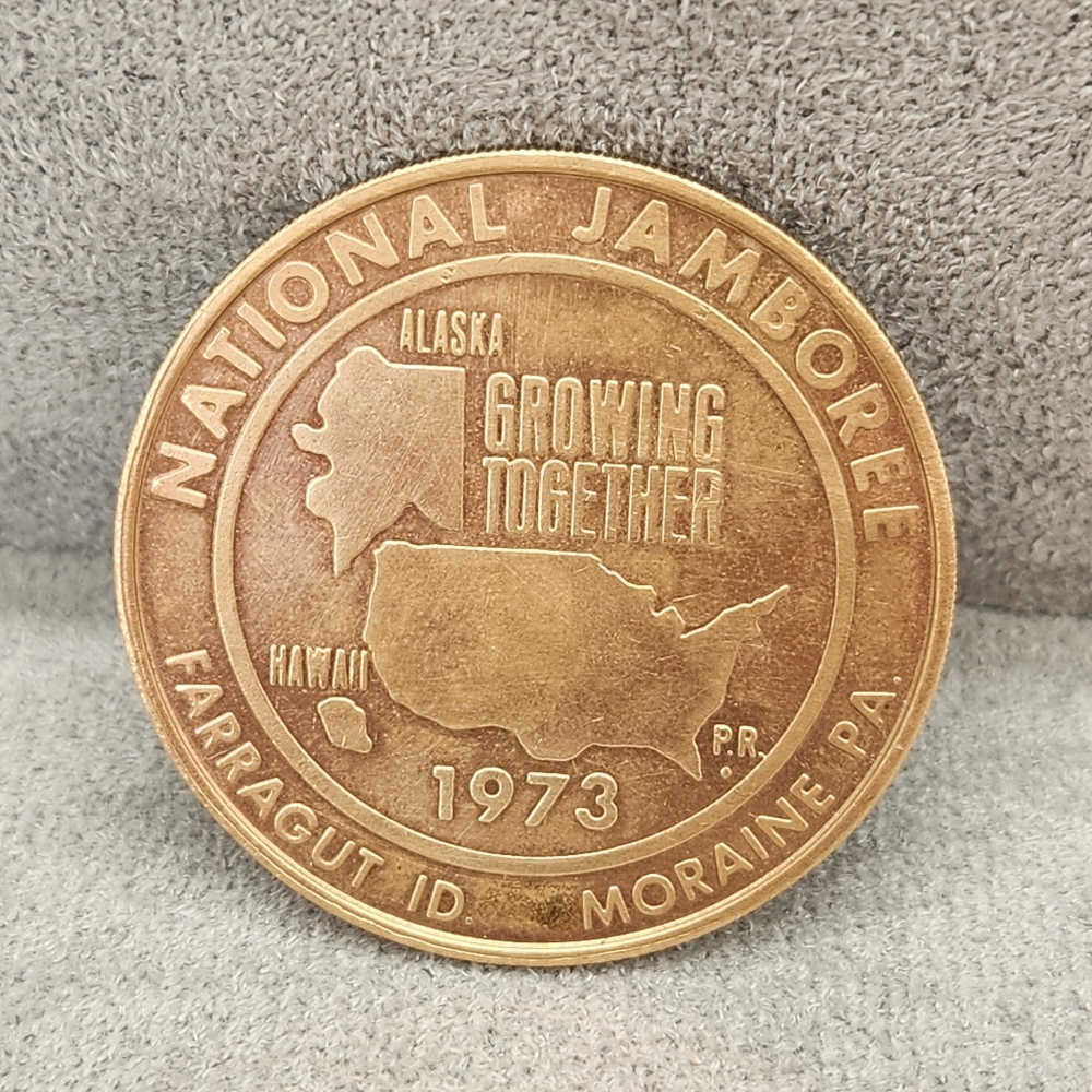 Vintage 70s National Scout Jamboree Moraine State Park Commemorative Medal 1.5"